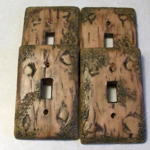 Bark of a tree light switch cover single, double or triple toggle image 1