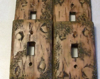 Bark of a tree light switch cover single, double or triple toggle