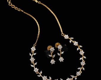 American Diamond White Color Necklace set