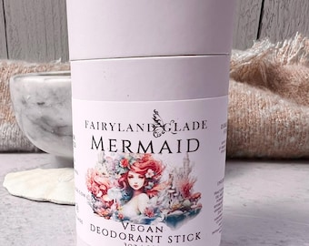 Mermaid Solid Deodorant, Peach Deodorant, Natural Deodorant, Gentle Deodorant Stick, Lilac Fragrance,  Sweetpea Deodorant,  Maine Made