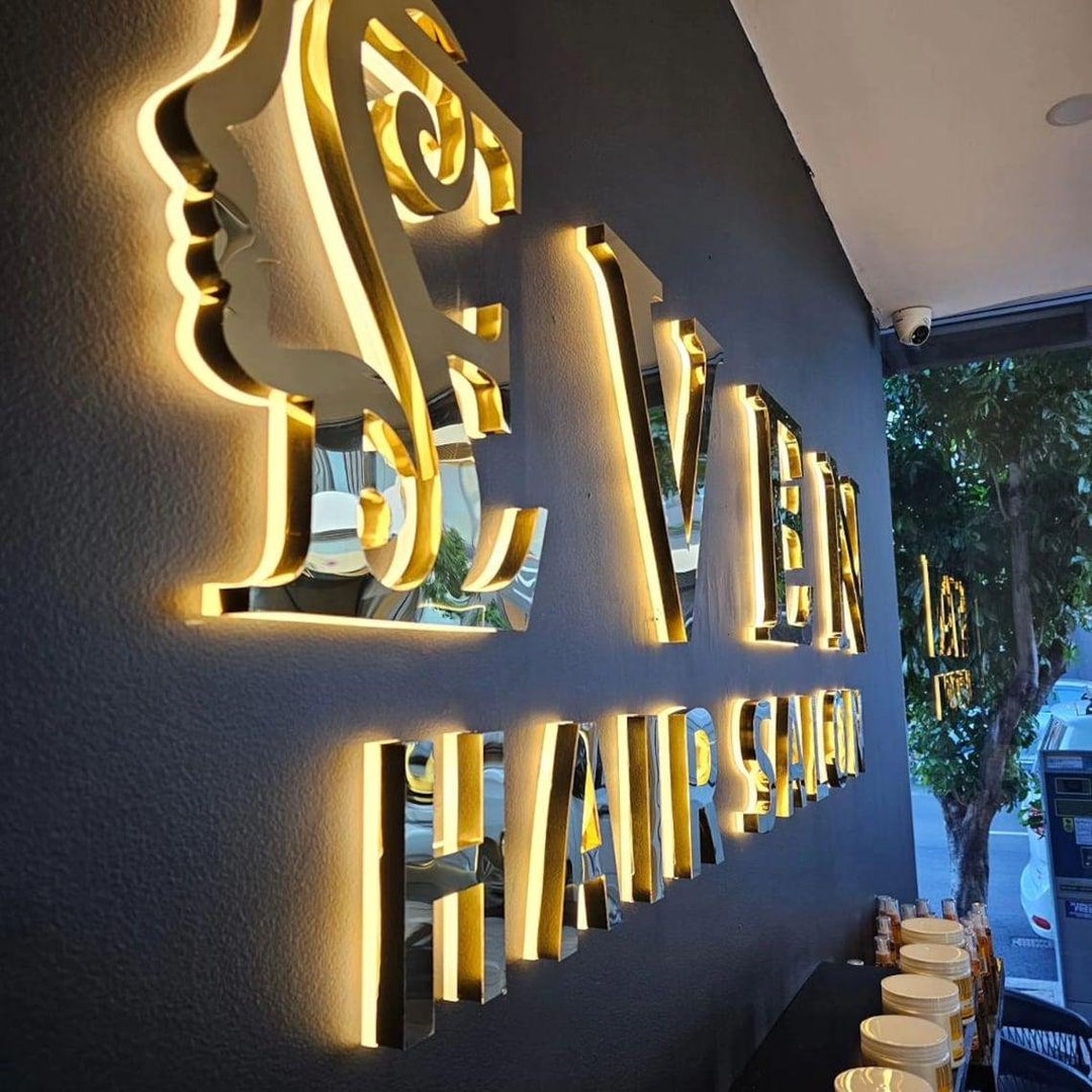 Custom 3D Backlit Sign, Metal Letters for Office, LED Sign, Reception ...