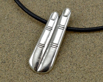 Ancient Egyptian Mummification Amulet - Two Fingers for Healing and Protection - Sterling Silver - Lost Wax Cast