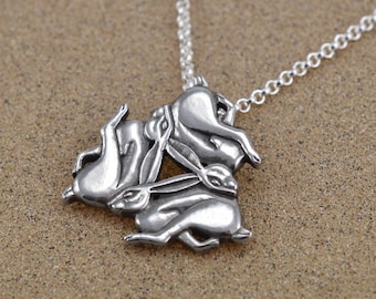 Chasing Hares Pendant - Three Hares - Tinner's Rabbits - Lost Wax Cast