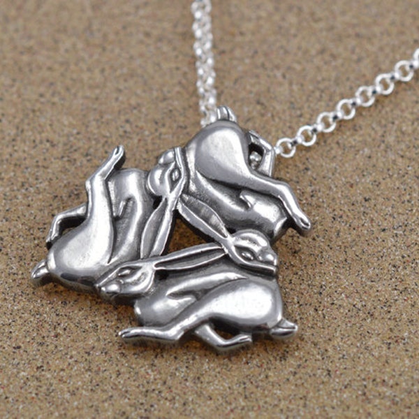 Chasing Hares Pendant - Three Hares - Tinner's Rabbits - Lost Wax Cast