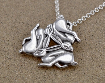 Chasing Hares Pendant - Three Hares - Tinner's Rabbits - Lost Wax Cast