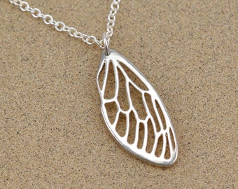 Cicada Wing Pendant - Insect Jewelry - Lost Wax Cast