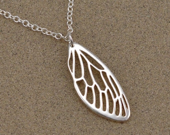 Cicada Wing Pendant - Insect Jewelry - Lost Wax Cast