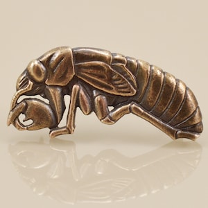 Cicada Nymph Pin • Solid Bronze, Sterling Silver, or Pink Silver • Lost Wax Cast