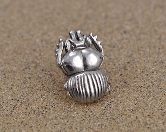 Scarab Beetle Pin / Tie Tack - Sterling Silver