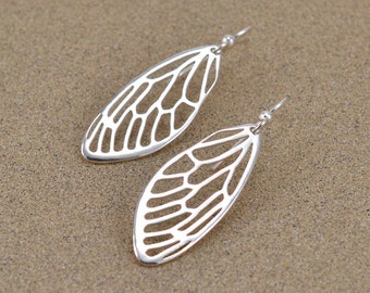 Cicada Wing Earrings - Sterling Silver - Lost Wax Cast