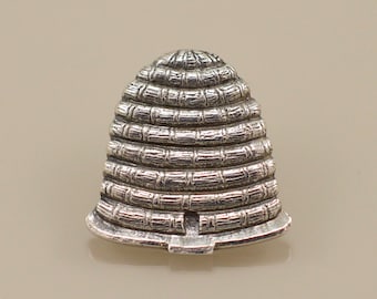 Bee Hive Pin - Tie Tack - Skep Hive - Bronze or Sterling Silver