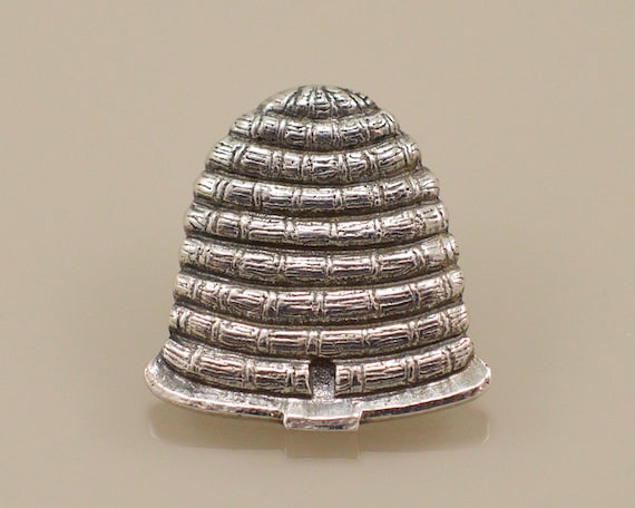 Bee Hive Pin - Skep Hive - Bronze or Sterling Silver Tie Tack