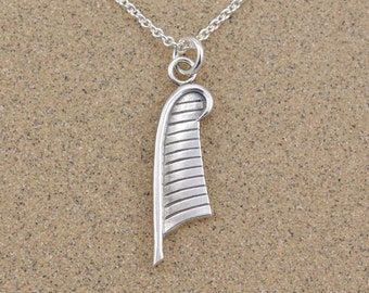 Feather of Maat - Ancient Egyptian Amulet - Sterling Silver - Lost Wax Cast