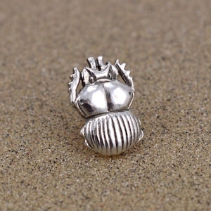 Scarab Beetle Pin / Tie Tack - Sterling Silver