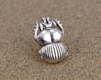 Scarab Beetle Pin / Tie Tack - Sterling Silver