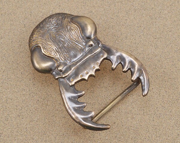 Bronze Belt Buckle - Tiger Beetle - Lost Wax Cast