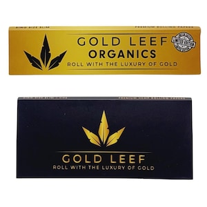 Gold Leef Premium Duo Bundle - Cartine magnetiche + cartine in canapa biologica in edizione limitata - Cartine per fumatori ecologiche e ultrasottili