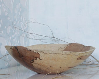 Live Edge Dekorative Holzschale Handgefertigt aus Natürlicher Buche - Rustikale Schale aus Buchenholz