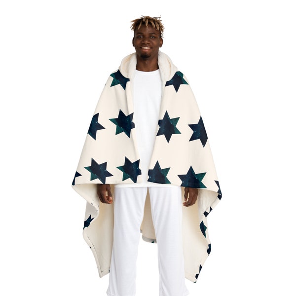 Galaxy Star Hooded Sherpa Fleece Blanket