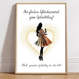 Money gift birthday woman girlfriend wish fulfiller DIY birthday gift money girl last minute gift print PDF Download