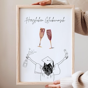 Cadeau Afstudeermeisje PDF Afstudeercadeau Geld 10e Klas Bachelor Master Training Abitur Geld Cadeau Downloaden om af te drukken