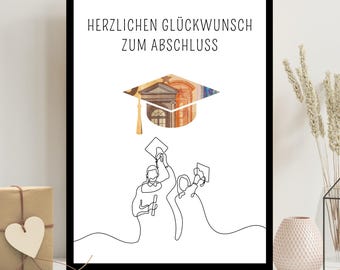 Money gift for graduation (PDF): Money graduation gift, money gifts for 10th grade, Bachelor's/Master's degree, vocational training, high school diploma (downloadable for printing).