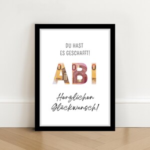 Regalo para Abitur 2025 Graduación escolar Regalo en efectivo Felicitaciones por su regalo de graduación Abitur Abitur hecho