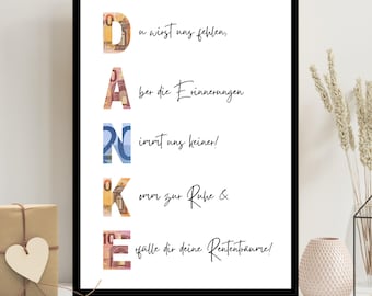 Pension Gift Money PDF Thank you for retirement Cash gift Retirement Pension Colleague Boss Download to print