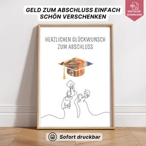 Geschenk bestandene Prüfung Abschlussgeschenk Geldgeschenk für 10. Klasse Bachelor Master Ausbildung Abitur zum Ausdrucken