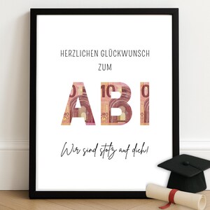 Geschenk zum Abitur 2025 Schulabschluss Geldgeschenk zum Ausdrucken Abschlussgeschenk für Mädchen & Jungen Abi 2025 Geldgeschenk