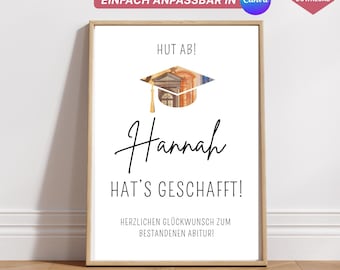 Graduation gift with name school leaving certificate for 10th grade Bachelor Master training Abitur study cash gift