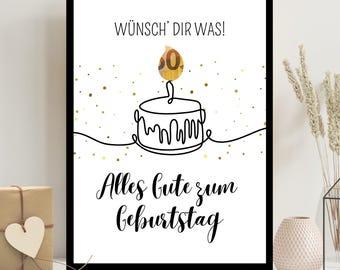Birthday cash gift | Wish-fulfilling | Last-minute birthday gift PDF instant download | Gift | Birthday present