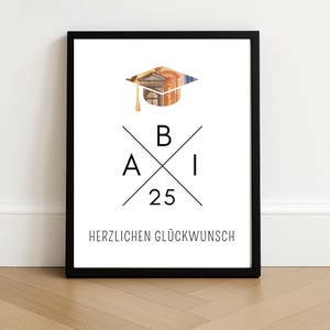 Geschenk zum Abitur 2025 Schulabschluss Geldgeschenk zum Ausdrucken Abschlussgeschenk für Mädchen & Jungen Abiturgeschenk