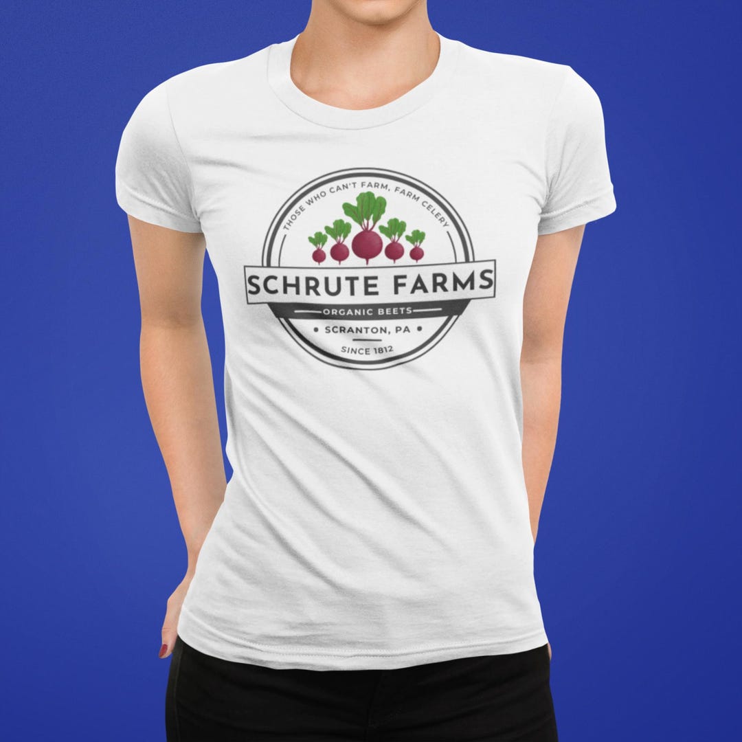 T-Shirt Donna Schrute Farms – The Office TV Series, Scranton Pennsylvania, Fan Gift, Stampata Di Qualità