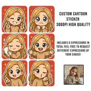 Personalized Cartoon Custom Stickers - Custom Sticker, Custom Cartoon Avatar Sticker,Dog Cartoon Sticker,Cartoon Avatar