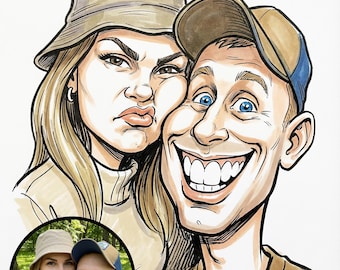 Custom Caricature Portrait from Photo,Custom Couple Caricature,Personalized Cartoon Drawing,Family Caricature Portrait,Valentines Day Gift