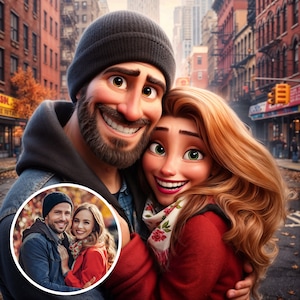 Custom Portrait from Photo,Cartoon Portrait Animation,Custom Couple Portrait,Couple Gifts,Digital File,Custom Cartoon,Cartoon Family,Digital