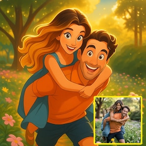 Custom Portrait from Photo,Cartoon Portrait Animation,Custom Couple Portrait,Couple Gifts,Digital File,Custom Cartoon,Digital File