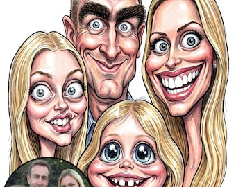 Custom Caricature Portrait from Photo,Custom Couple Caricature,Personalized Cartoon Drawing,Family Caricature Portrait,Custom Caricature