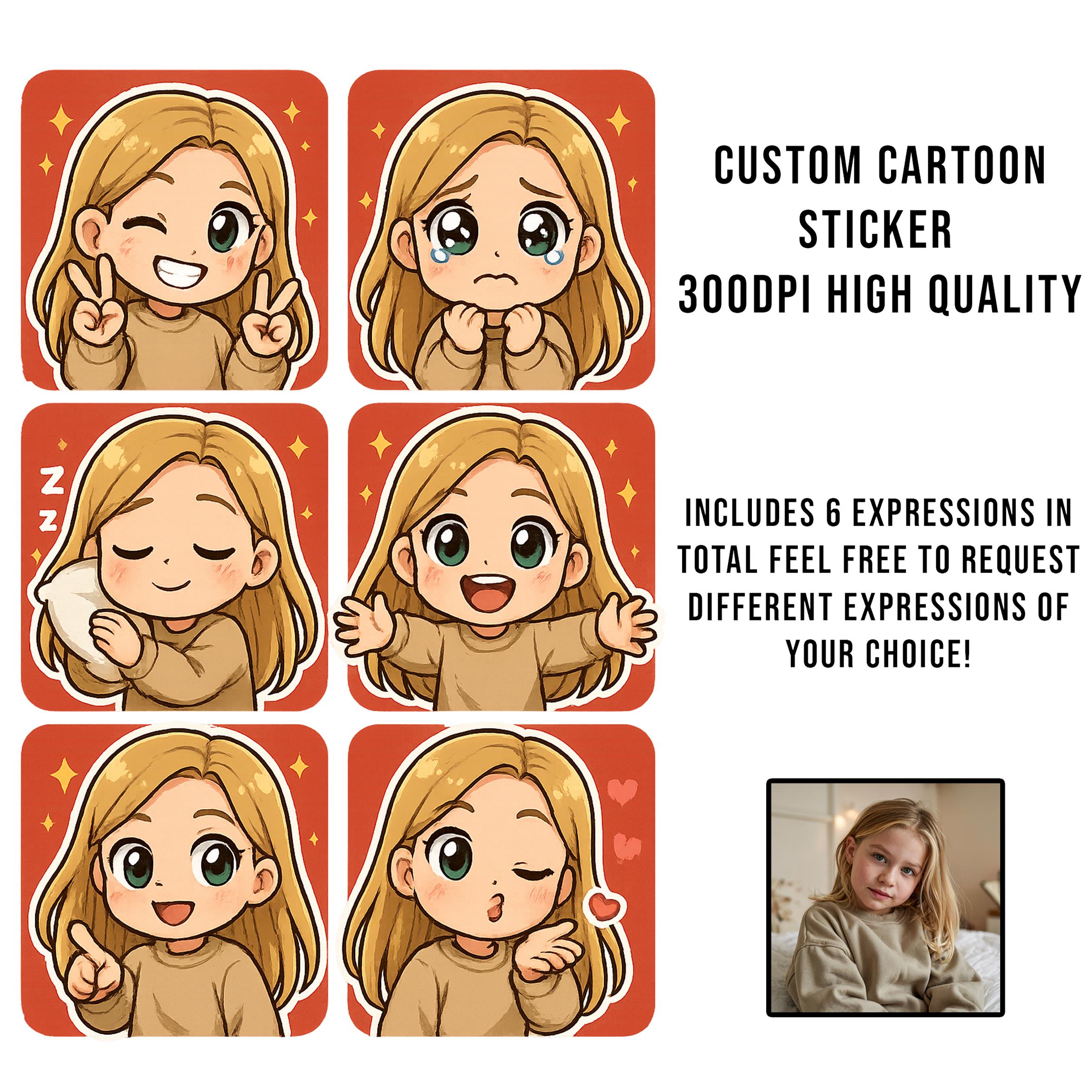 Personalized Cartoon Custom Stickers - Custom Sticker, Custom Cartoon Avatar Sticker,Dog Cartoon Sticker,Cartoon Avatar