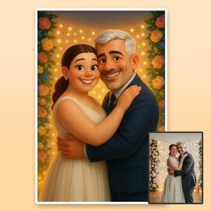Custom Cartoon Portrait from Photo, Cartoon Portrait Couple, Personalised Couple Portrait, Custom Cartoon Poster, Digital Downloads
