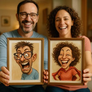 Funny Custom Couple Portrait from Photo – Digital Caricature Gift, Personalized Downloadable Art,Digital,Custom Cartoon