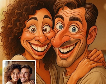 Funny Custom Couple Portrait from Photo,Digital Caricature Gift,Personalized Downloadable Art,Digital,Custom Cartoon,Funny Custom Caricature