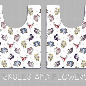 What Lies Here Skulls and Flowers Reusable Bag