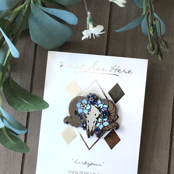 Larkspur Ram Enamel Pin