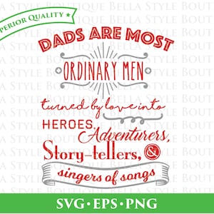 Gewone vader mannen held avonturier verhalenverteller zanger hipster vaderdag SVG PNG EPS cut-bestand