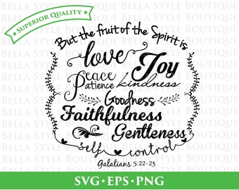 Fruit of the Spirit Christian Scripture svg png eps cut file
