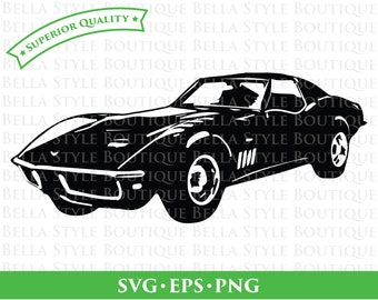 1960&#39;s Vintage Sports Car svg png eps cut file