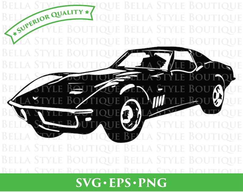 1960's Vintage Sports Car svg png eps cut file image 1