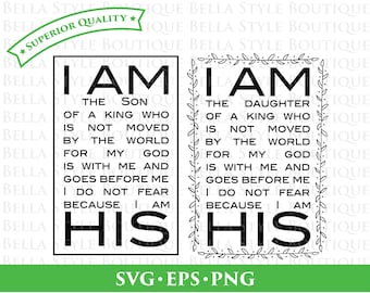 I Am His Daughter and Son svg png eps cut file